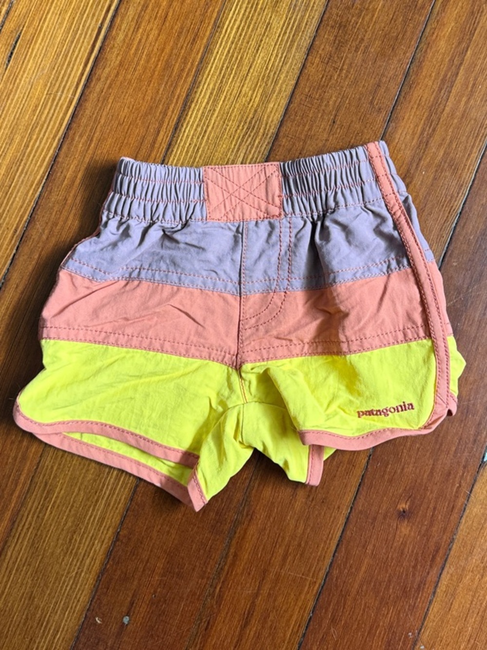 Patagonia baby Baggies Colorblock Shorts in Pink, Coral & Yellow
